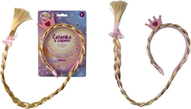 Plejo čelenka s růžovým copem