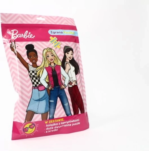 Barbie sada aktivit s oboustranným puzzle a pastelkami