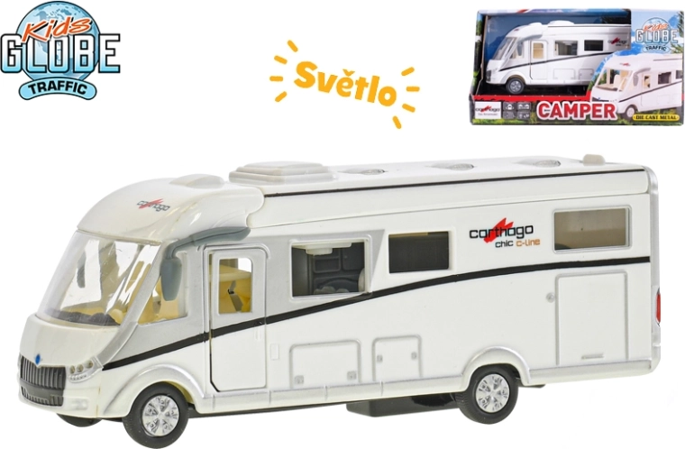 Kids Globe Traffic karavan CARTHAGO 16 cm s osvětlením a zpětným chodem