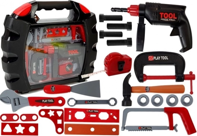 Dětský kufřík s nářadím pro malé kutily – černý