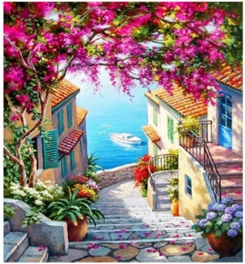 Norimpex Malování podle čísel Schody k moři 40 × 50 cm