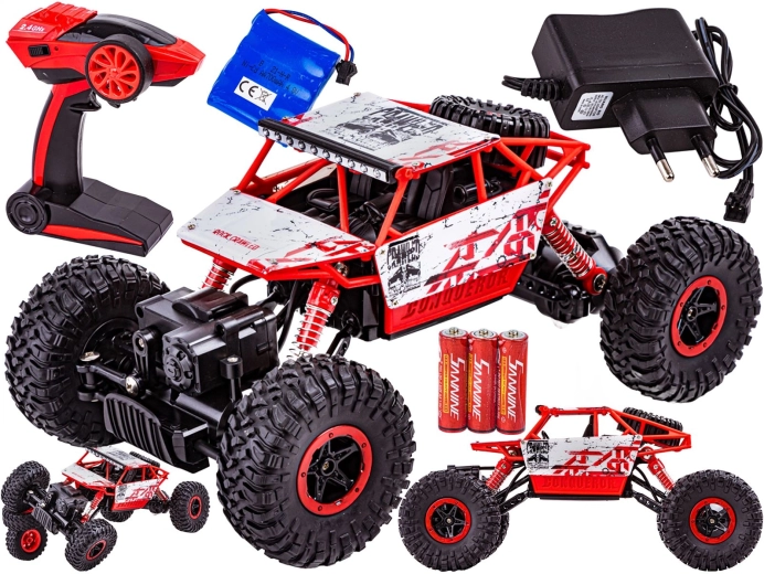 Rc auto rock crawler 2,4 GHz 1:18 červené