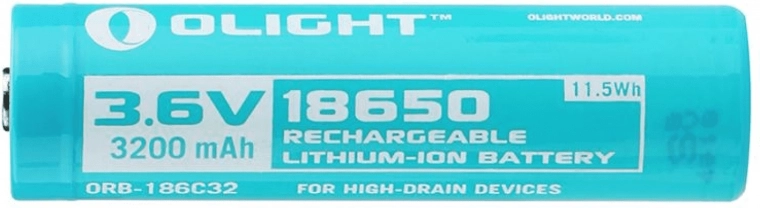 Nabíjecí baterie OLIGHT 18650 3,6 V 3200 mAh bledě modrá