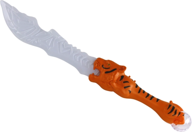 Světelný meč s rukojetí ve tvaru tygra – oranžový