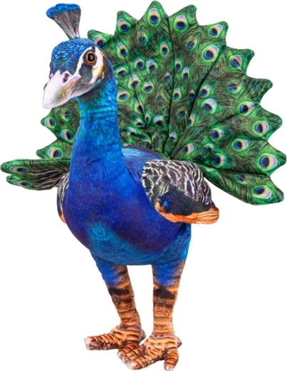 Plyšový páv 40 cm – realistická dekorace a mazlíček pro děti