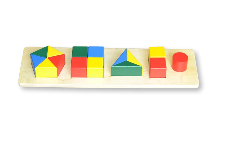 Barevné puzzle cihly pro děti – různé tvary (menší rozměr)