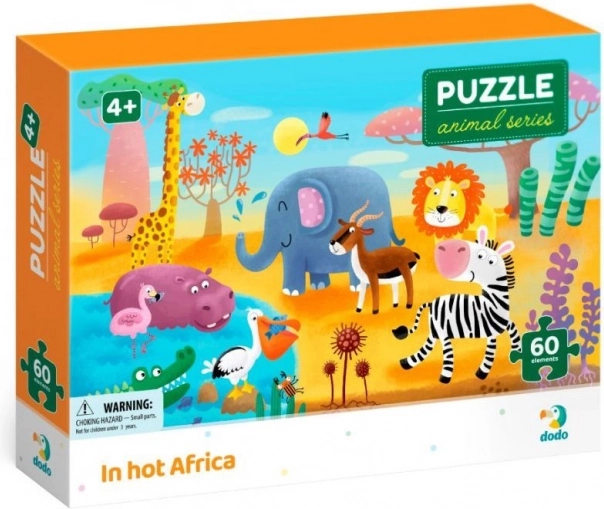 Dodo puzzle zvířata: vedro v africe, 60 dílků
