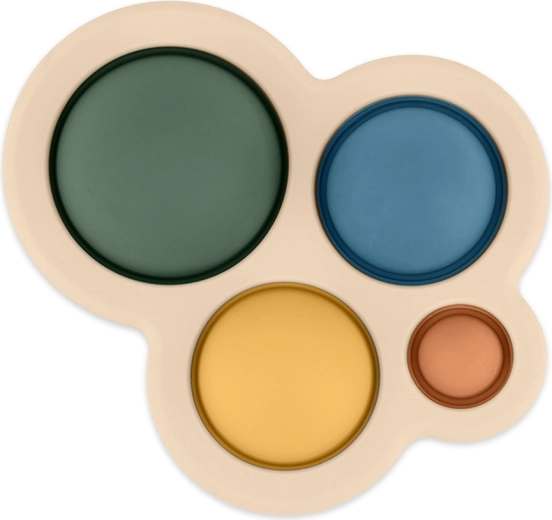 Petite&Mars silikonová senzorická hračka Chill Out Misty Green 6m+