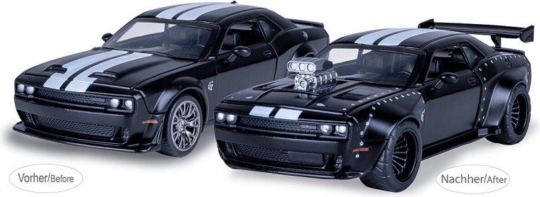 Jamara Dodge Challenger SRT Jailbreak kovový model 1:36 černý