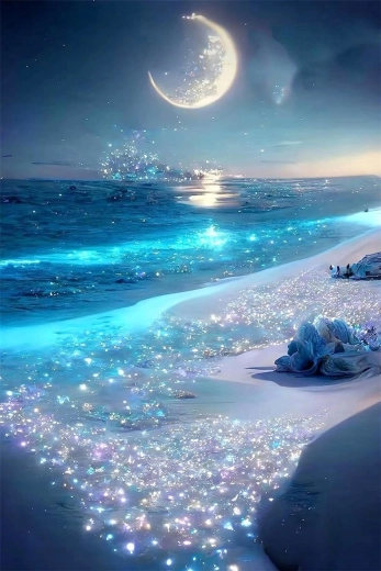 Diamantové malování Měsíční svit 30×40 cm