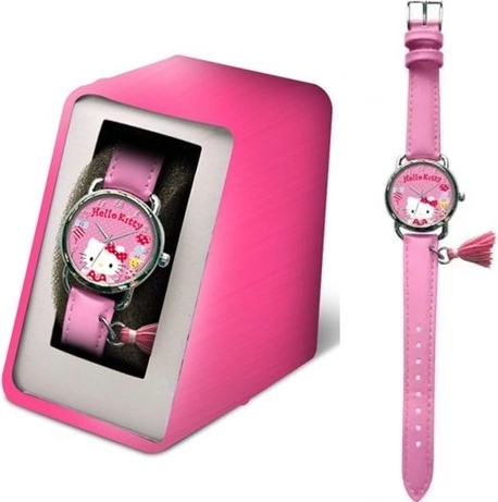 Zegarek Hello Kitty s růžovým páskem a přívěskem