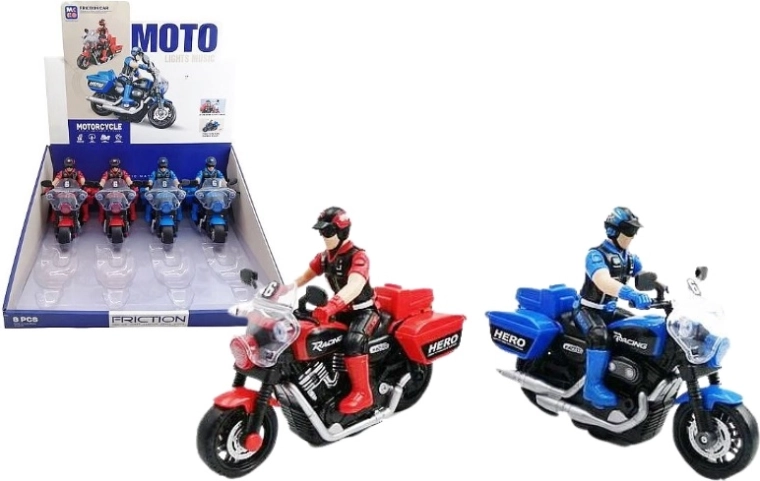 Motocyklista na motorce se světelnými a zvukovými efekty 16 cm