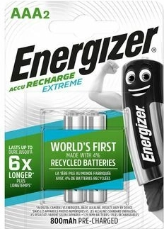 Energizer Extreme AAA nabíjecí baterie 800 mAh, 2 ks