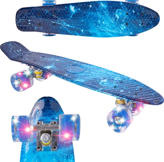 Fiszka skateboard s LED kolečky Galaxy