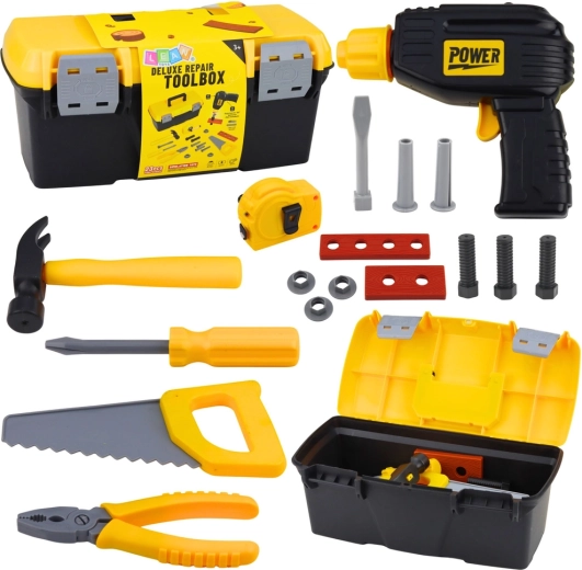 Dětská sada nářadí ve skříňce s akumulátorovou vrtačkou, 23 dílů