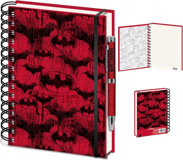 Zápisník BATMAN Red Bat A5 s kroužkovou vazbou