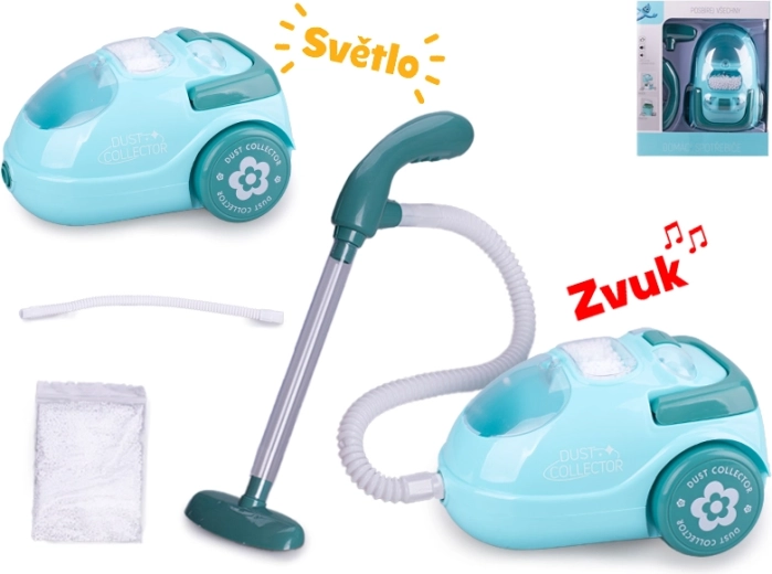 Dětský mini vysavač se světlem a zvukem, 15 cm