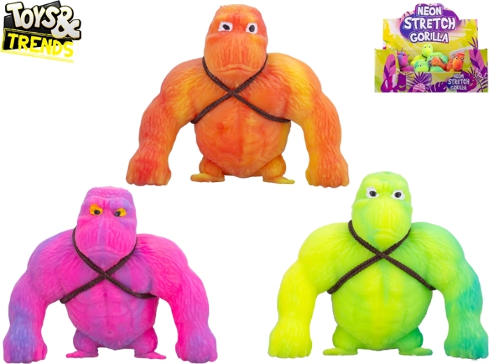 Super natahovací barevná gorila 10 cm Toys&Trends