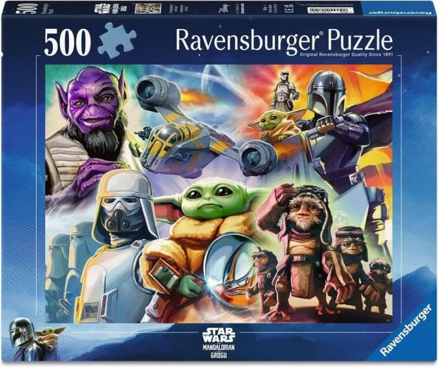 Ravensburger puzzle Star Wars: Mandalorian a Grogu 500 dílků