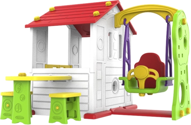 Domek zahradní pro děti 3v1 červená střecha