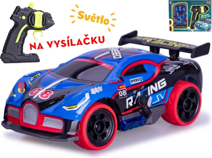 RC závodní auto 1:32 s 2,4 GHz a světly – modré