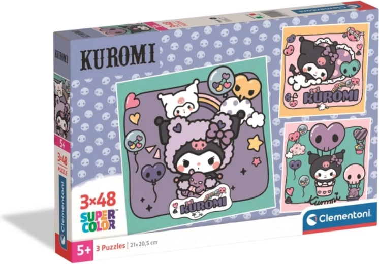 Puzzle CLEMENTONI Kuromi 3×48 dílků