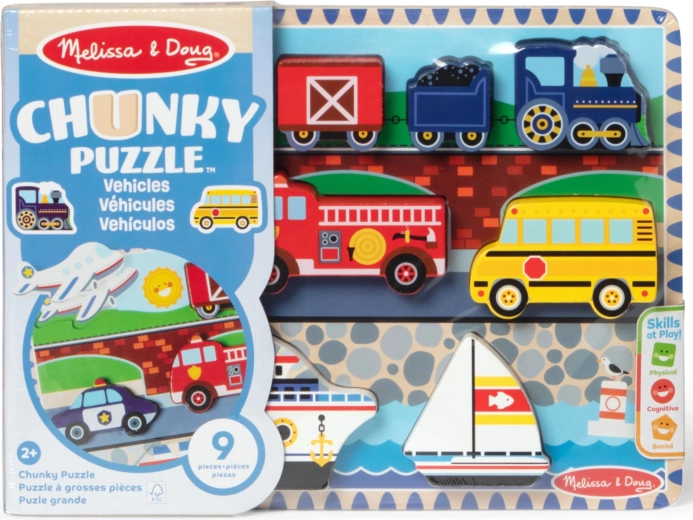 Dřevěné chunky puzzle vozidla MELISSA & DOUG
