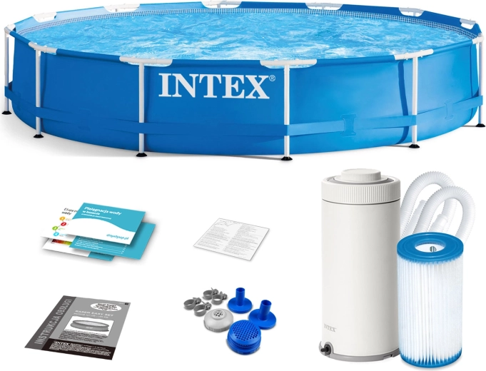 Zahradní rámový bazén 366 × 76 cm 9v1 Intex