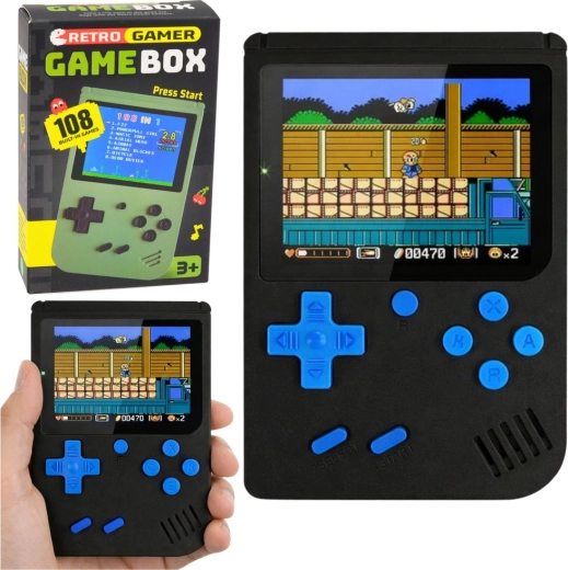 Přenosná retro herní konzole s LCD displejem – 108 her