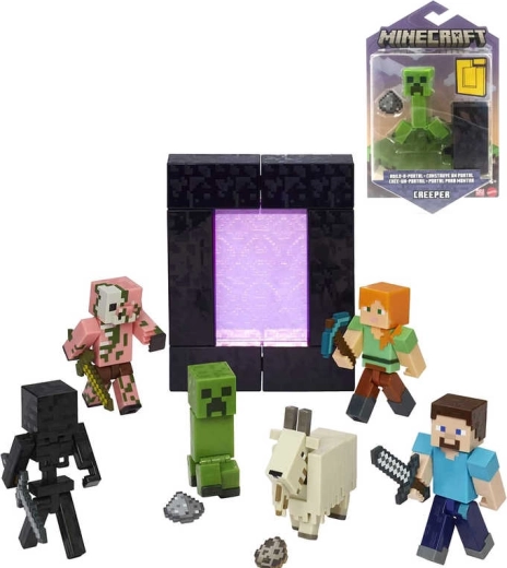 Mattel Minecraft kloubová figurka Build-A-Portal 8 cm s doplňky (různé druhy) - 1 kus