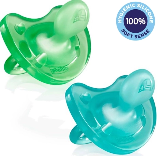 Chicco Physio Soft celosilikonový dudlík 6–16 m, pro chlapce, 2 ks