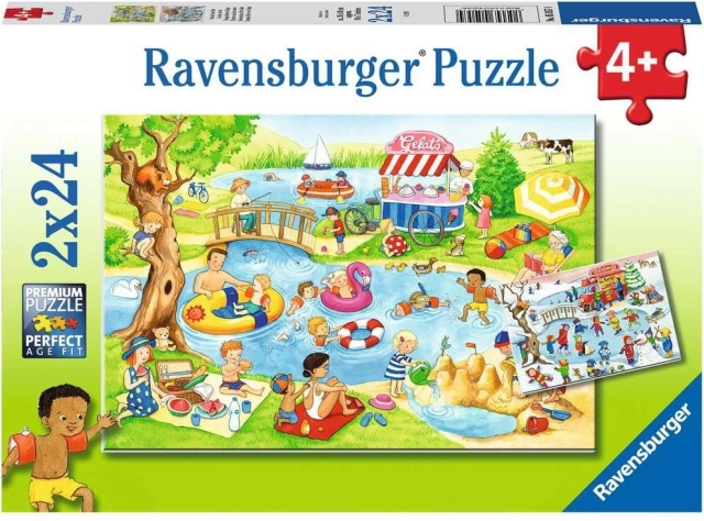 Ravensburger puzzle Zábava u rybníka 2×24 dílků