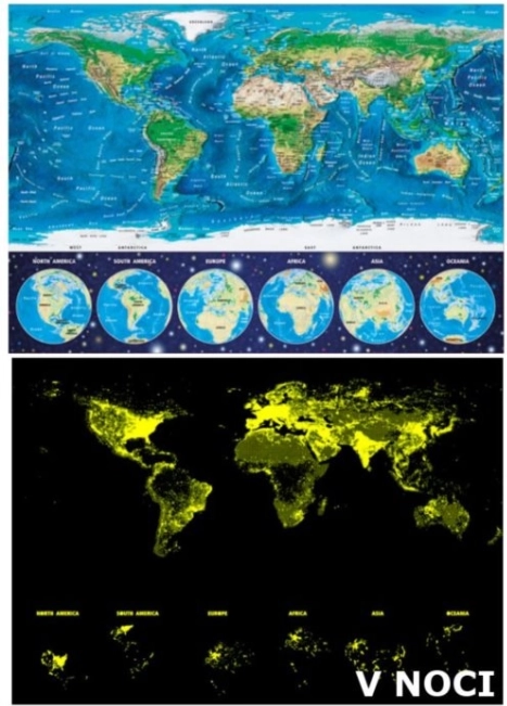 Svítící puzzle Mapa světa 1000 dílků EDUCA