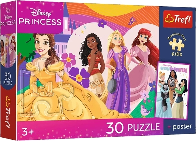 Puzzle Premium Plus Kids Disney princezny a přátelství 30 dílků