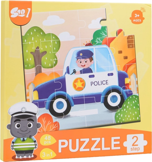 Magnetické puzzle vozidla s knížkou