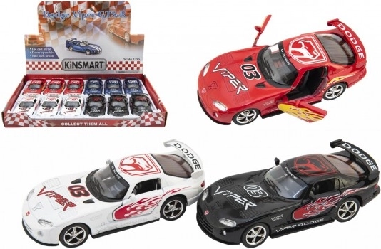 Kinsmart DODGE VIPER GTS‑R 1:36 kovový model na zpětné natažení