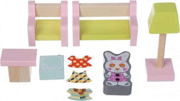 Obývací pokoj - dřevěný nábytek pro panenky Cubika