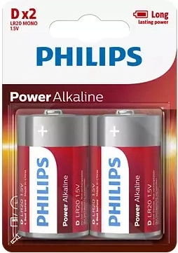 Philips alkalická baterie D 1,5 V Power Alkaline