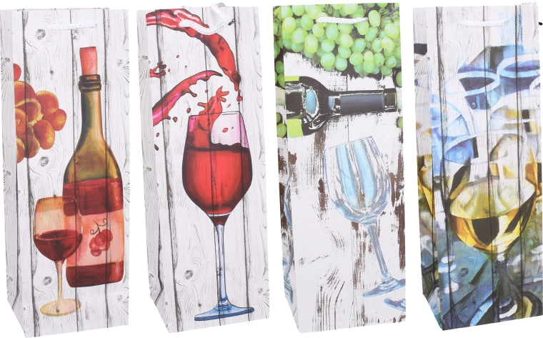 Dárková taška na láhev M – celoroční, 36 × 12,5 × 8,5 cm