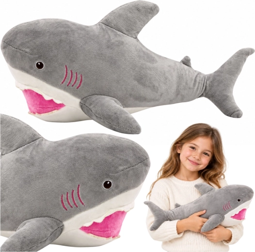 Plyšový žralok 50 cm šedý