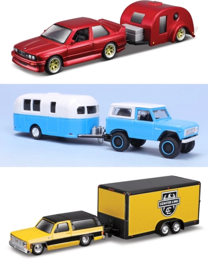 Maisto Design Tow & Go model auta s přívěsem 1:64