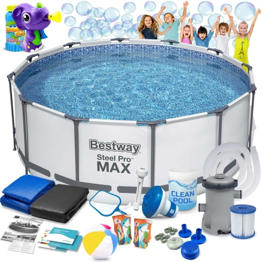 Zahradní rámový bazén BESTWAY 427 × 84 cm se sadou 17v1 + dělání bublinek zdarma