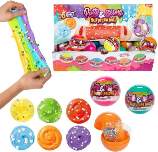 Sliz s doplňky v kouli 7 cm – mix druhů