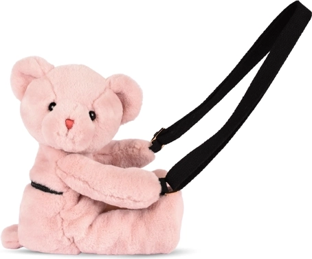 Doudou plyšová taška přes rameno medvídek růžová 30 cm