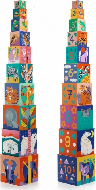 Stohovací věž s divokými zvířaty DJECO