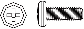 Jamara křížový šroub s půlkulatou hlavou M3 × 12 mm - 1 kus