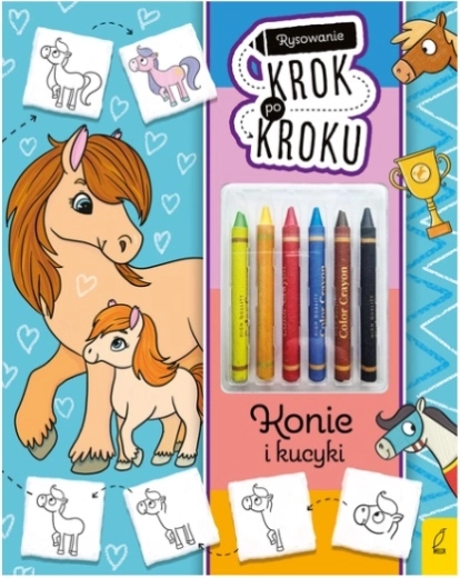 Rysování krok za krokem: Koně a poníci s pastelkami