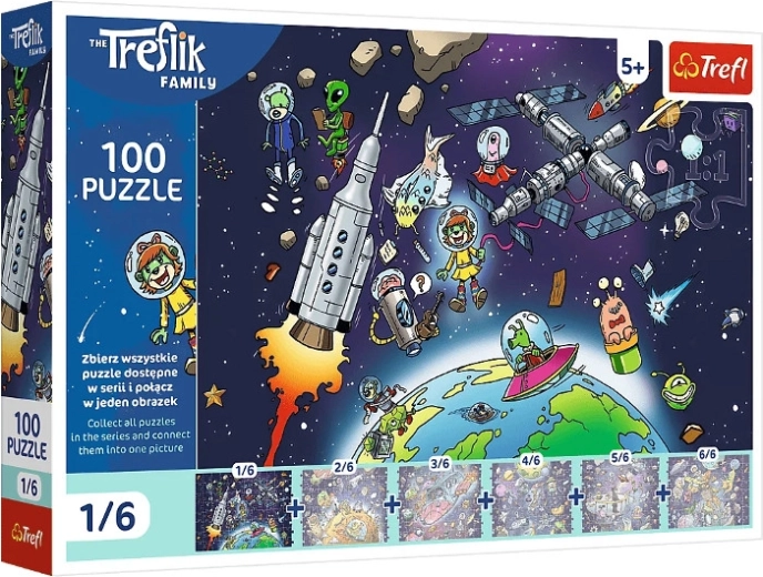 Trefl Puzzle 100 dílků Treflinka ve vesmíru