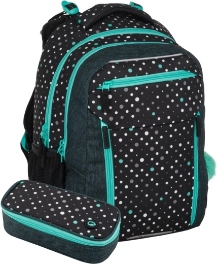 Bagmaster Porto školní set černo-tyrkysový