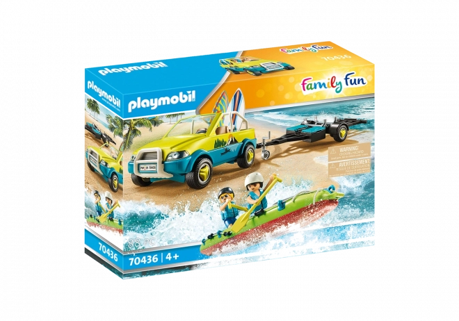 PLAYMOBIL FAMILY FUN plážové auto s lodním přívěsem